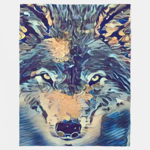 Couverture Polaire L'industrie graphique de loup de portrait sauvage