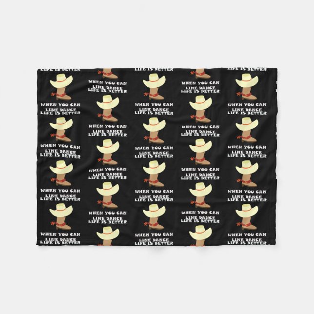 Couverture Polaire Line Dance Line Dancing Cowboy Hat Country Music (Devant (Horizontal))