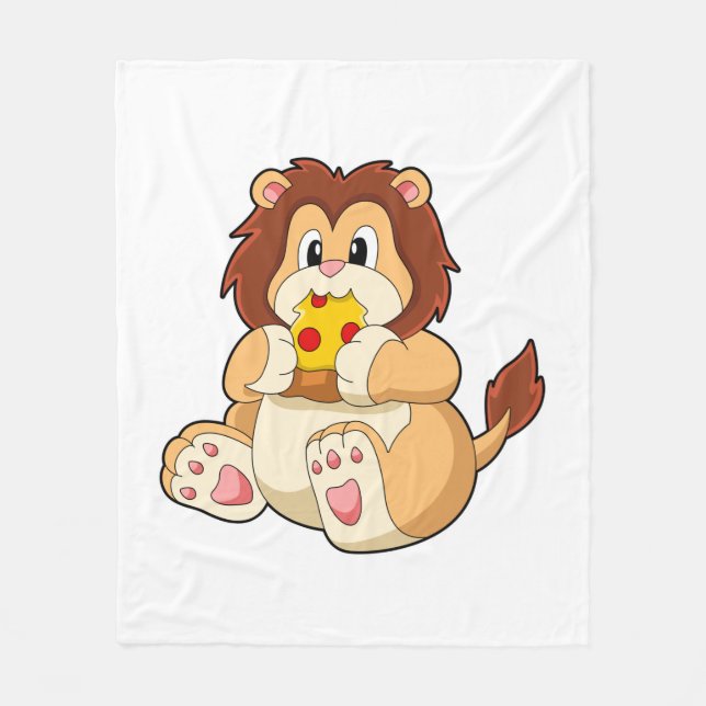 Couverture Polaire Lion avec morceau de Salami Pizza.PNG (Devant)