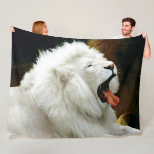 COUVERTURE POLAIRE LION BLANC