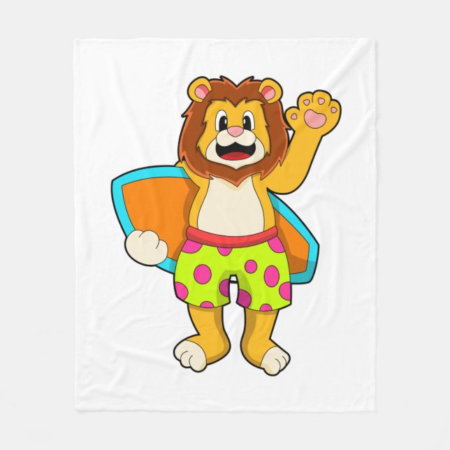 Couverture Polaire Lion comme surfer avec Surfer (Devant)
