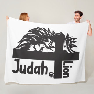 Couverture Polaire Lion de Juda Bold Demi Lion demi-Croix chrétien