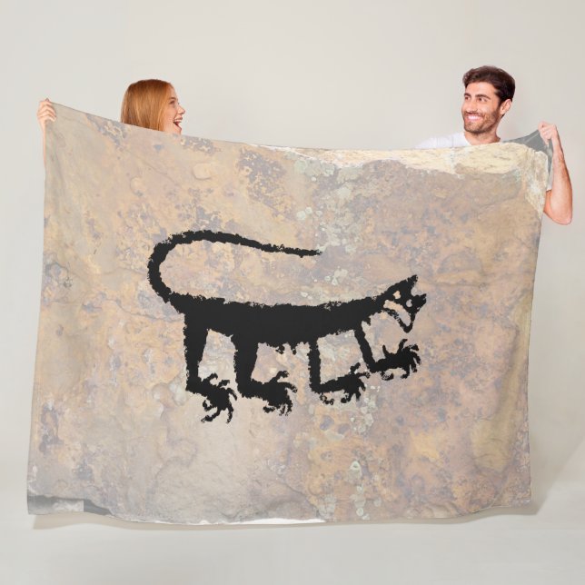 Couverture Polaire Lion de montagne Petroglyph (En situation)