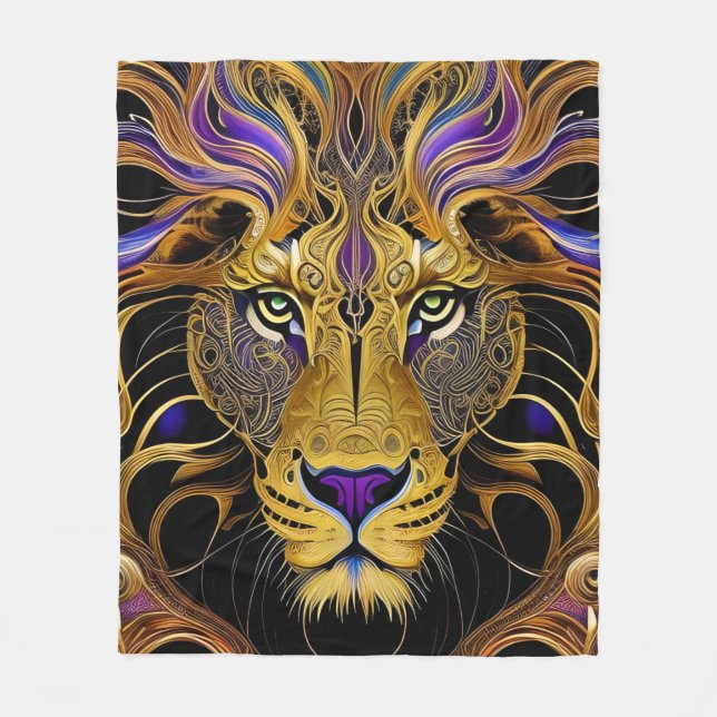 Couverture Polaire Lion Gold Filigree (Devant)