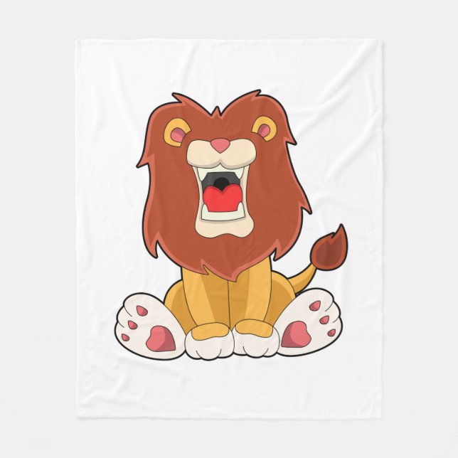 Couverture Polaire lion rugissant (Devant)