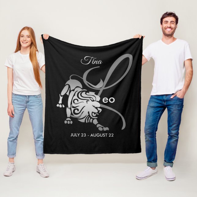 Couverture Polaire Lion - signe de zodiaque (En situation)