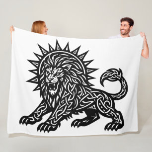 Couverture Polaire Lion Zodiaque Soleil‑Crinière Lion BurnsInHell