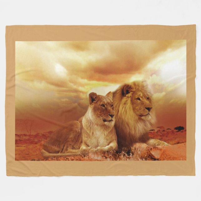 Couverture Polaire Lions (Devant (Horizontal))