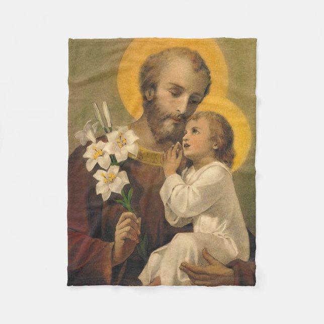Couverture Polaire Lis de Jésus de bébé de St Joseph (Devant)