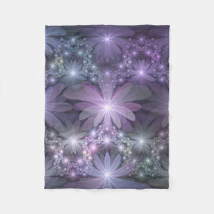 Couverture Polaire Lit de fleurs tendance brillant art fractal abstra