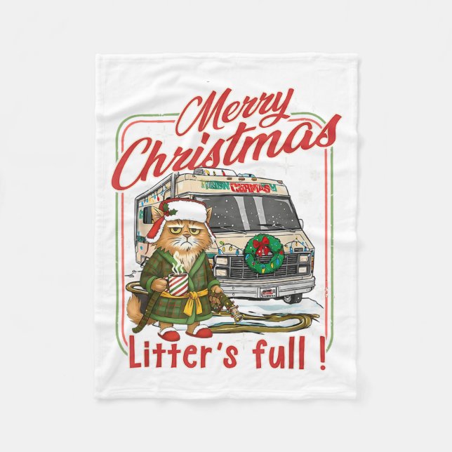 Couverture Polaire Litter's Full Merry Christmas Funny Cat Lovers Hol (Devant)