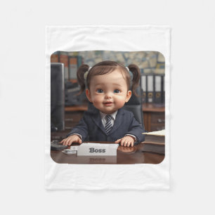 Couverture Polaire « Little Baby Boss T-shirt drôle pour tout-petit