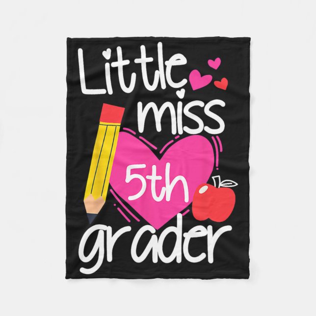 Couverture Polaire Little Miss 5th Grade First Day Of Hello Fifth Gra (Devant)