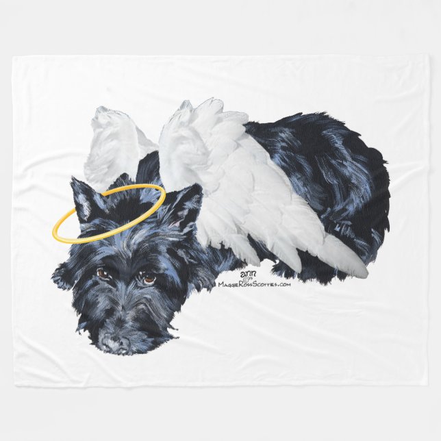 Couverture Polaire Little Resting Scottie Angel (Devant (Horizontal))
