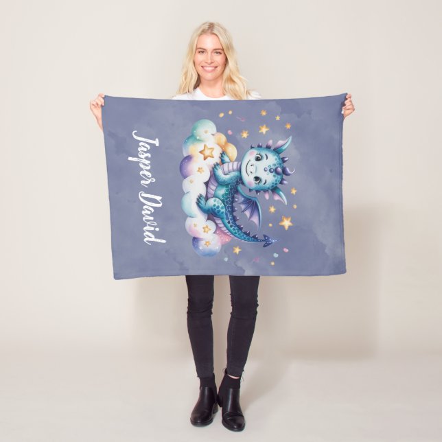 Couverture Polaire Little Star Dragon Boy Baby shower Cadeau (En situation)