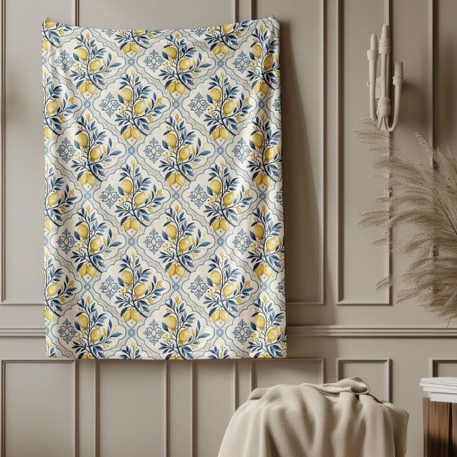 Couverture Polaire Littoral Méditerranéen Jetée Blanche Carrelage Ins (Coastal Mediterranean Throw Blanket Tile-Inspired)