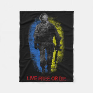 Couverture Polaire Live-free Or Die Cossack Warrior Ukraine Flag Cost
