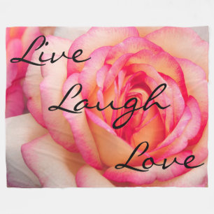Couverture Polaire Live Laugh Love Rose
