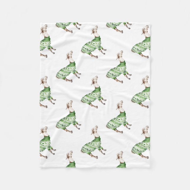 Couverture Polaire Llama dans le sucre vert (Devant)