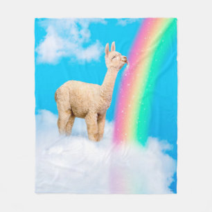 Couverture Polaire Llama Licking Rainbow