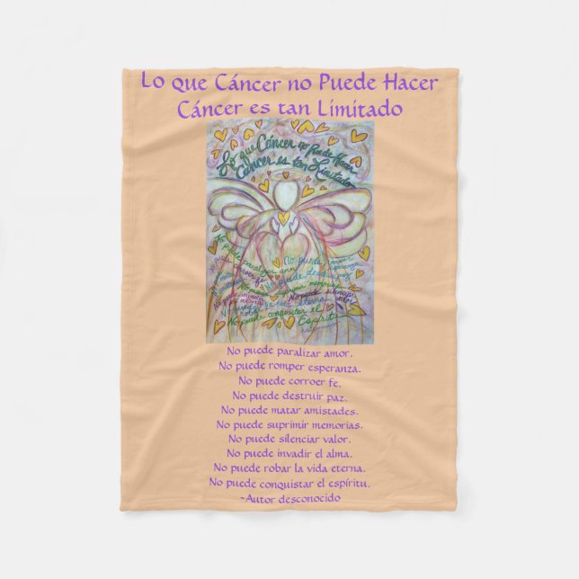 Couverture Polaire Lo que cáncer no Puede Hacer Angel Chemo Blanches (Devant)