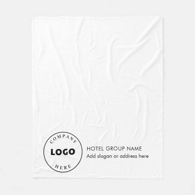 Couverture Polaire Logo d'affaires Elegant Hôtel Personnalisé (Devant)