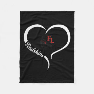 Couverture Polaire Logo de Fort Loramie Redskins Demi-Coeur Slogan Hs