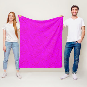 Couverture Polaire Logo Du Nom De Chantelle Sur Magenta,