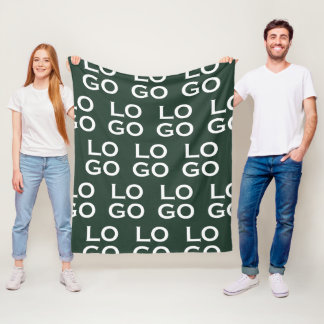 Couverture Polaire Logo personnalisé d'entreprise sur fond vert pin