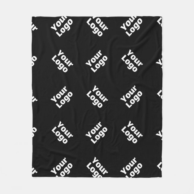 Couverture Polaire Logo simple à répéter | Noir (Devant)
