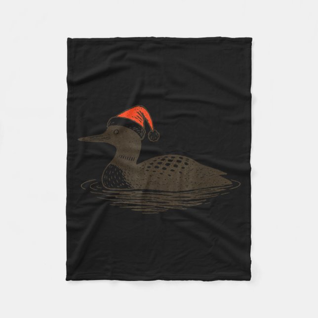 Couverture Polaire Loon Lover Santa Hat Christmas Bird Watching Xmas  (Devant)