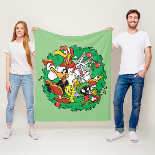 Couverture Polaire LOONEY TUNES™ Group Christmas Wreath