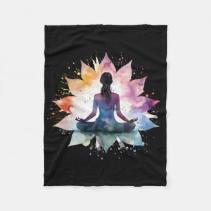 Couverture Polaire Lotus de méditation coloré Yoga Chakra Lance Espri