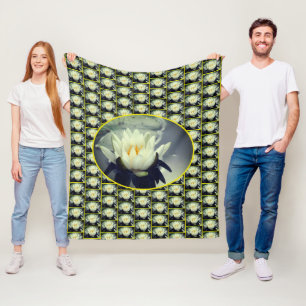 Couverture Polaire Lotus Water Lily Motif
