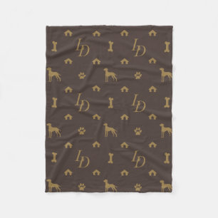 Couverture Polaire Louis Doberman Silhouette Monogram Chien de luxe