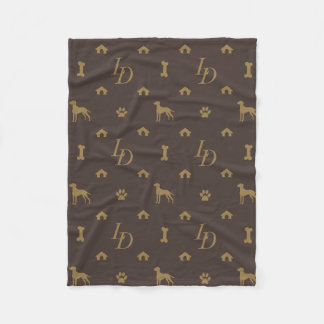 Couverture Polaire Louis Doberman Silhouette Monogram Chien de luxe