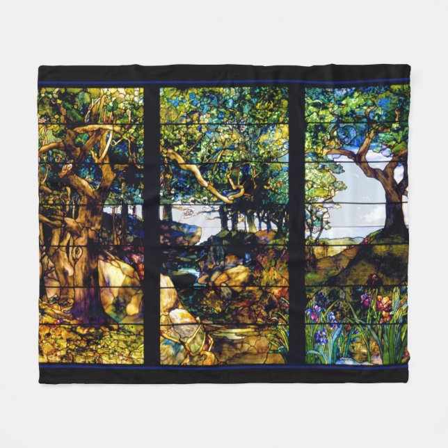 Couverture Polaire Louis Tiffany Fenêtre en verre tendu Paysage (Devant (Horizontal))