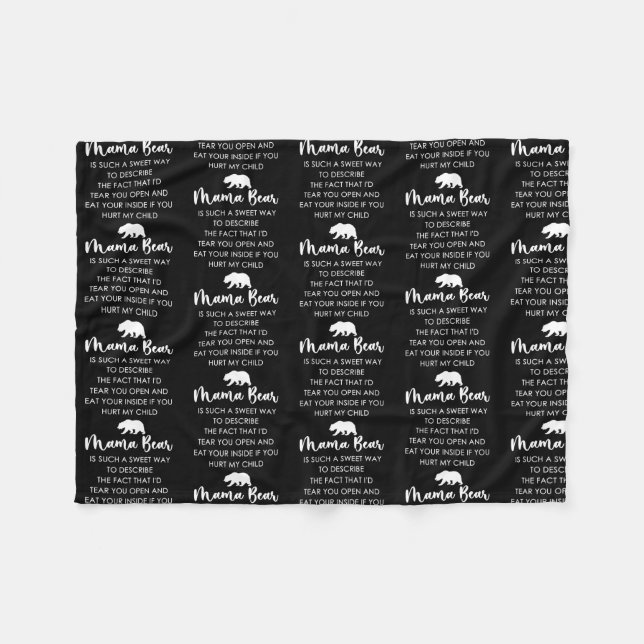 Couverture Polaire L'Ours De Maman Est Si Doux  (Devant (Horizontal))