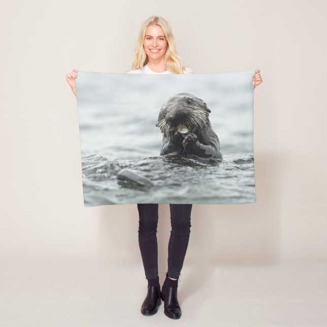 Couverture Polaire Loutre de mer adorable (En situation)