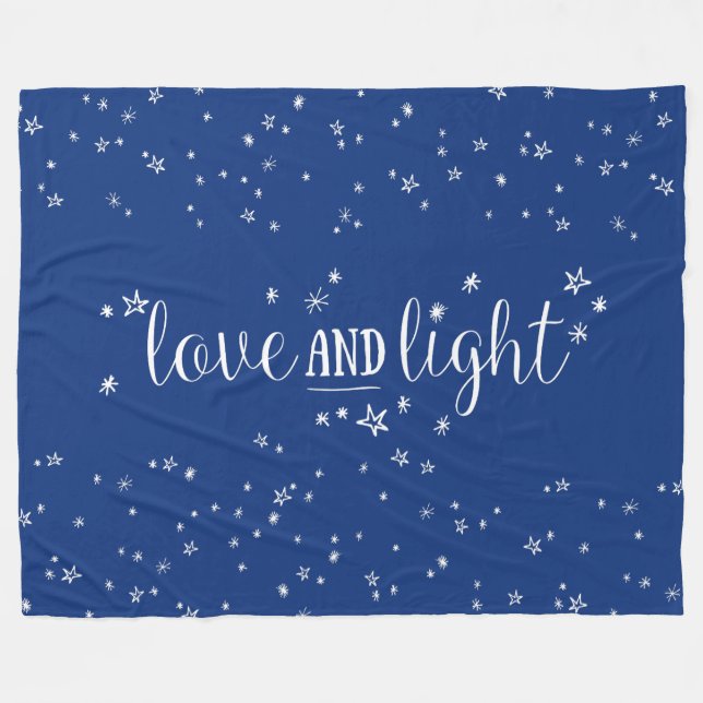 Couverture Polaire Love and Light Stars Holiday Fleece Blanket (Devant (Horizontal))