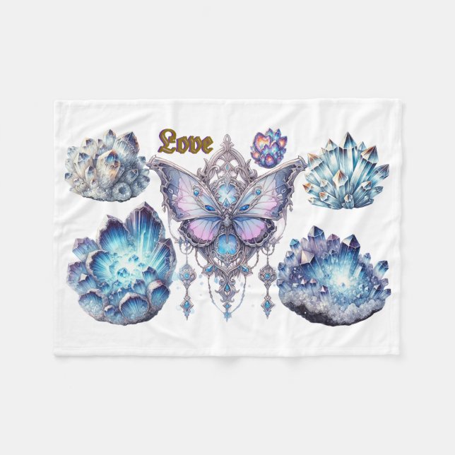 Couverture Polaire Love Butterfly Floral Frame Basic Dark T-Shirt (Devant (Horizontal))