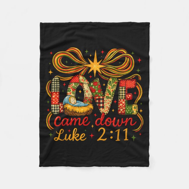 Couverture Polaire Love Came Down Luke 2_11 Patchwork Christmas  (Devant)