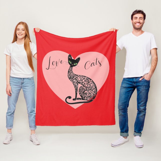 Couverture Polaire Love Cats  (En situation)