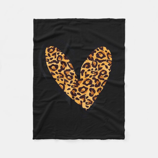 Couverture Polaire Love Cheetah Leopard Print Heart Valentines Day Gi (Devant)