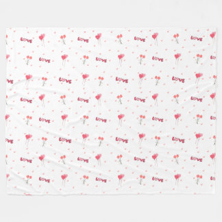 Couverture Polaire Love Coeur Fleur Fleece Blanket