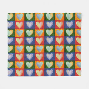 Couverture Polaire Love Hearts Inspirational Throw Fleece Blanches