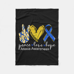 Couverture Polaire Love Hope Ataxia Awareness Blue Ribbon