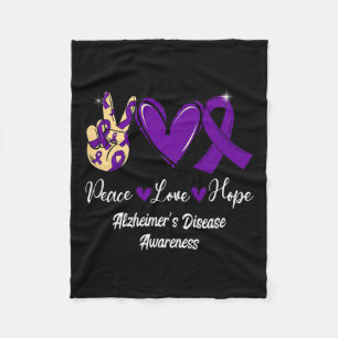Couverture Polaire Love Hope Purple Ribbon Alzheimer Maladie Aw