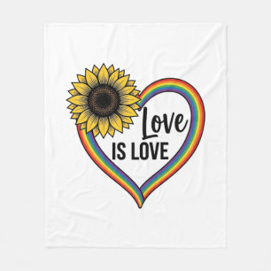 Couverture Polaire Love Is Love Tournesol Cœur Vintage Vector T-Shirt