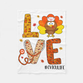 Couverture Polaire Love Nurse Life Fall Cvicu Nurse Turkey Thanksgivi